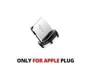 Black and red magnetic USB charging cable with detachable Type C, Micro USB, and iOS connector tips.