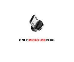 Black and red magnetic USB charging cable with detachable Type C, Micro USB, and iOS connector tips.