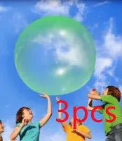 TPR inflatable ball toy in pink, yellow, green, and blue colours showing 40cm to 120cm size range