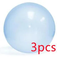 TPR inflatable ball toy in pink, yellow, green, and blue colours showing 40cm to 120cm size range