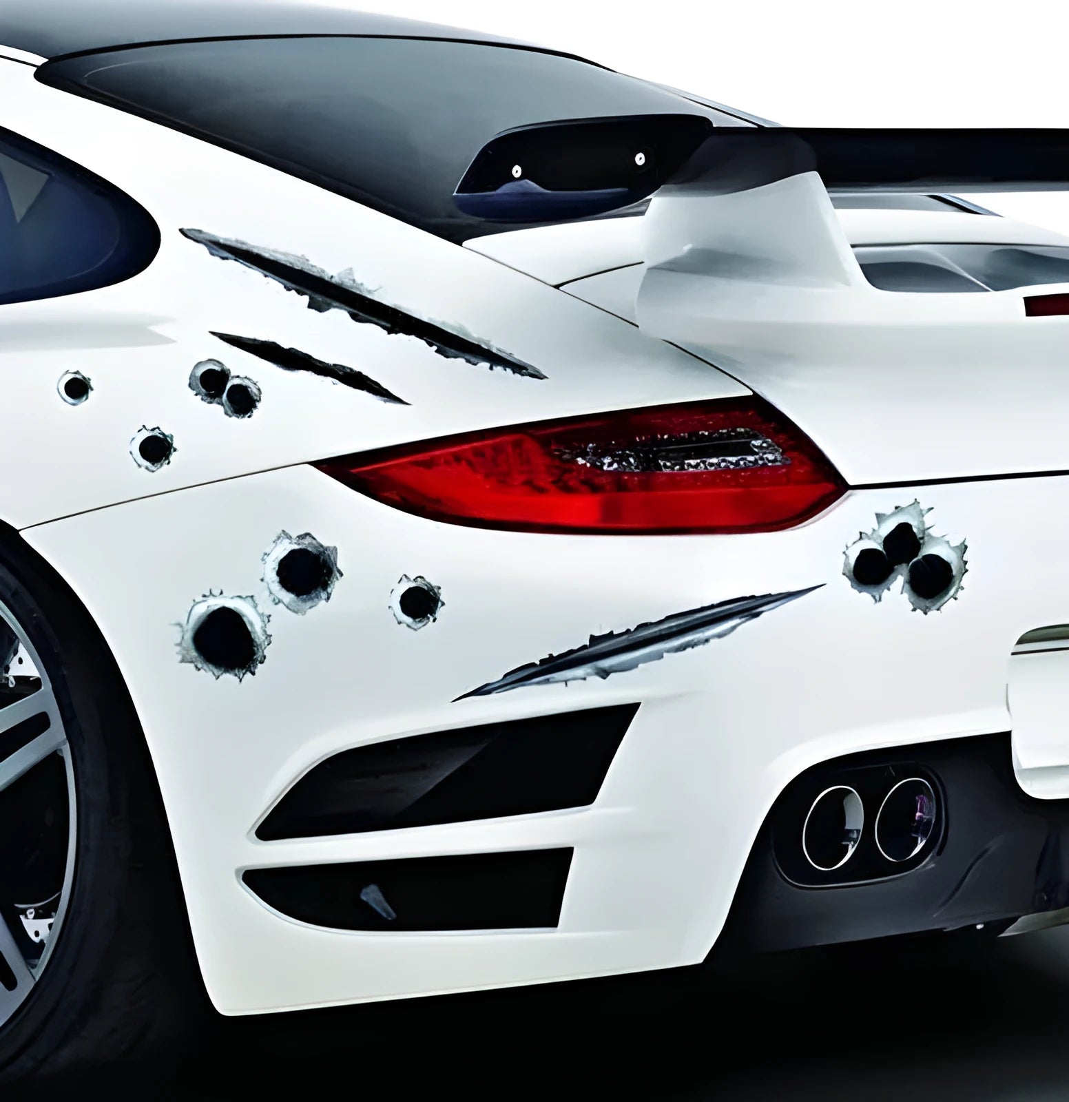 Simulation bullet hole car sticker 21x30cm self-adhesive vinyl decal on vehicle body panel