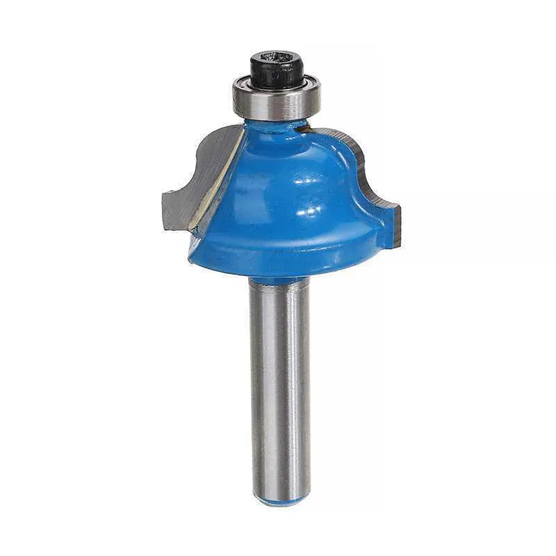 5-piece milling cutter set for woodworking with multiple handle colour options