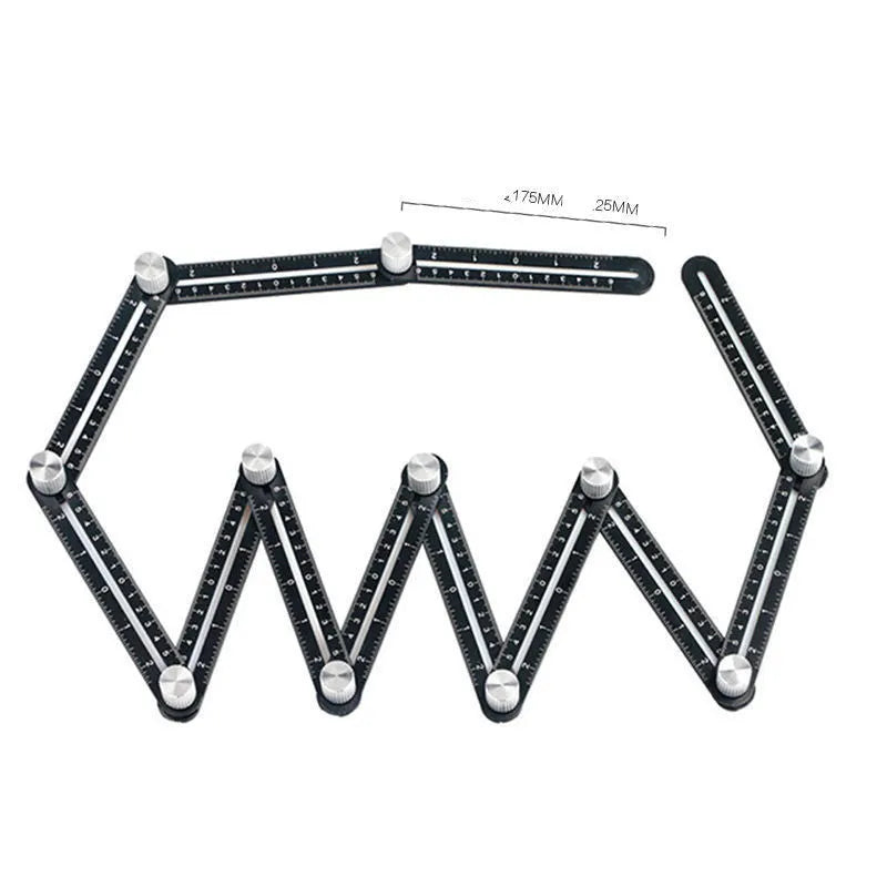 Aluminium alloy six fold ruler with perforated holes extended for measuring