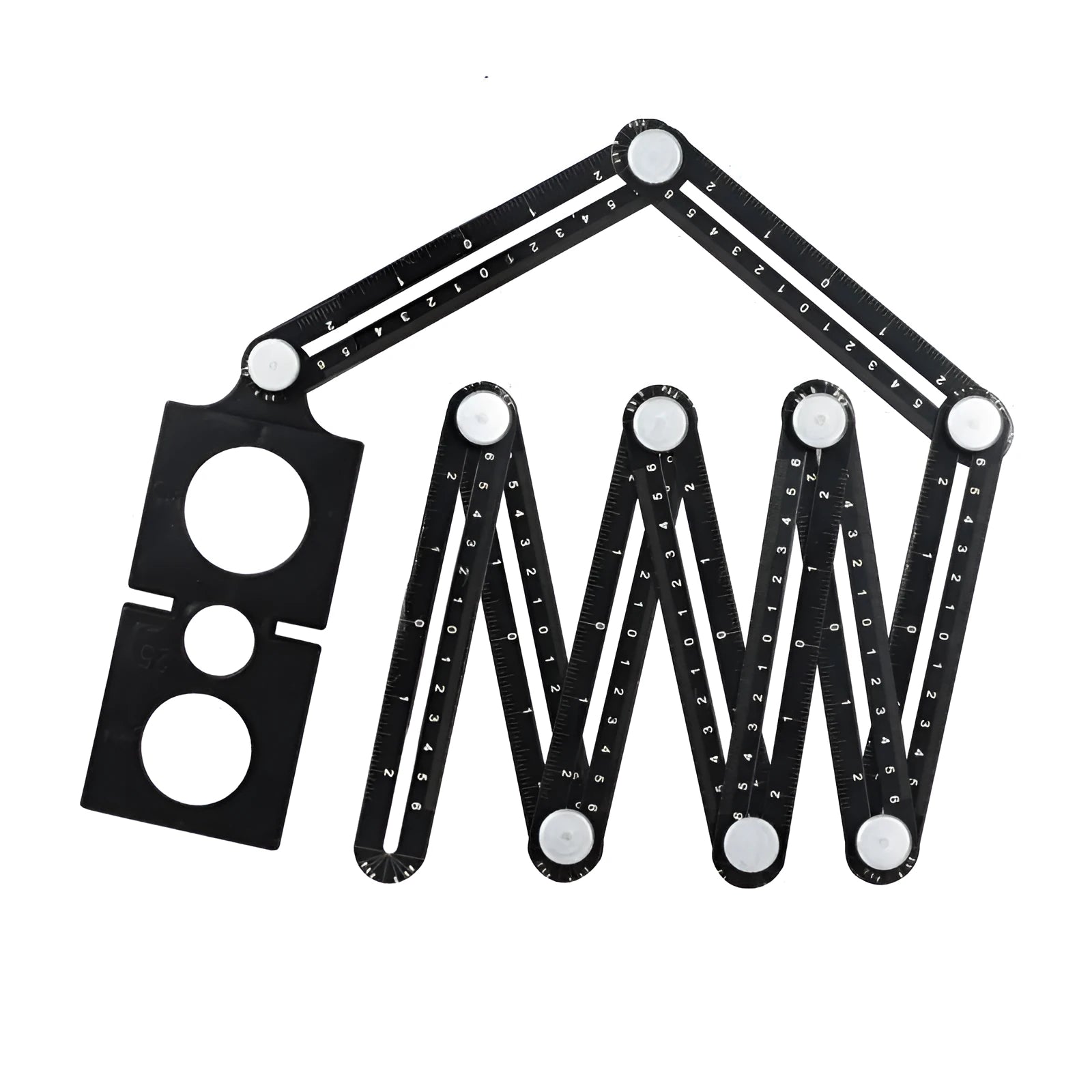 Aluminium alloy six fold ruler with perforated holes extended for measuring