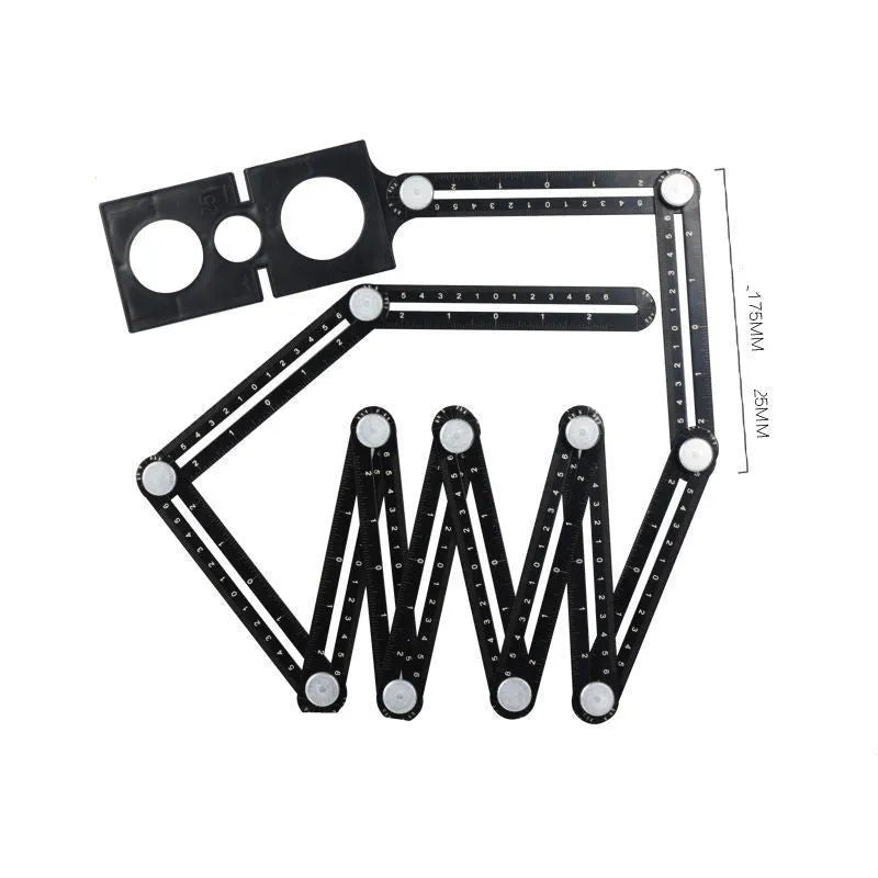 Aluminium alloy six fold ruler with perforated holes extended for measuring