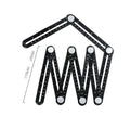 Aluminium alloy six fold ruler with perforated holes extended for measuring