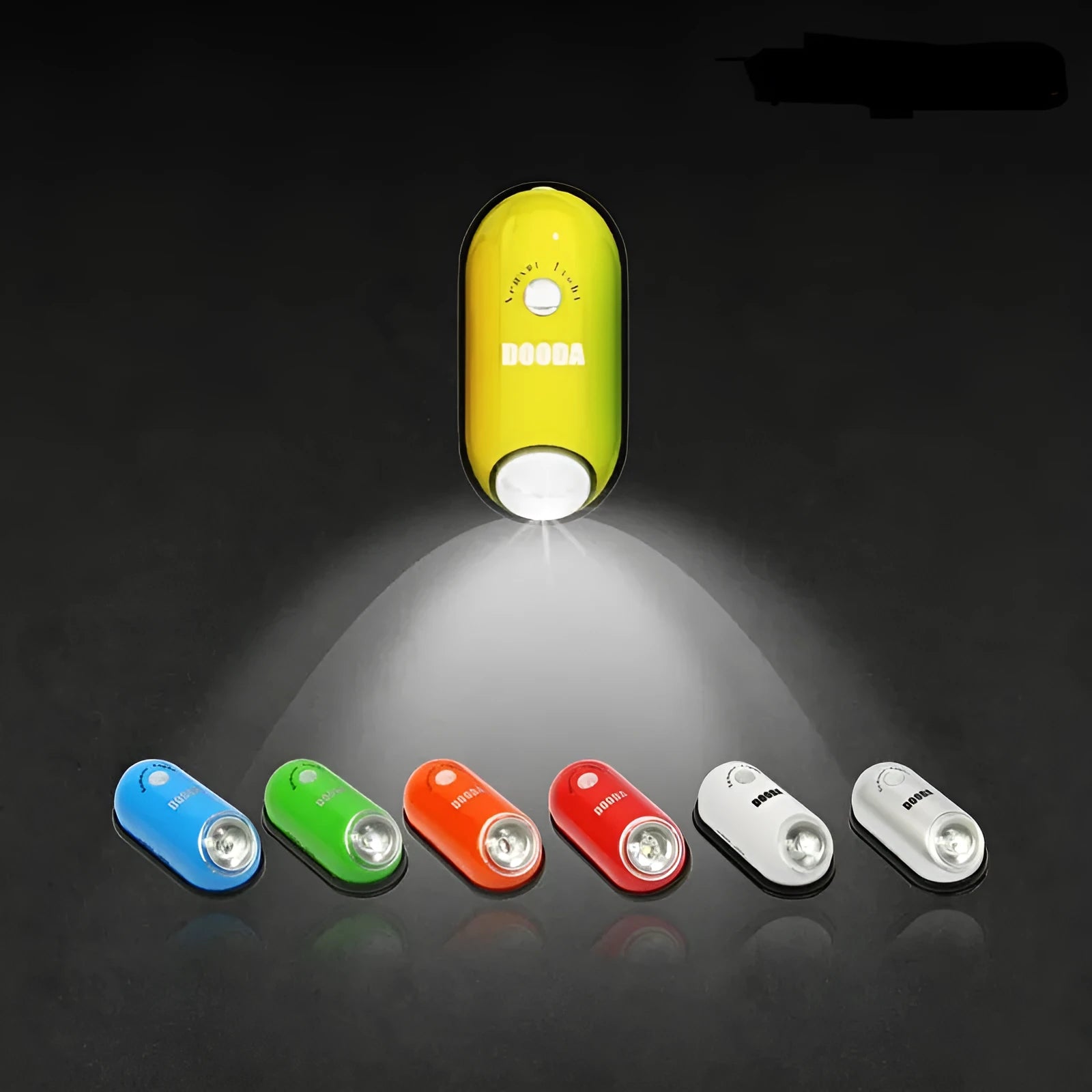 LED infrared human body sensor ceiling wall lamp in white, compact ABS plastic design with motion detection