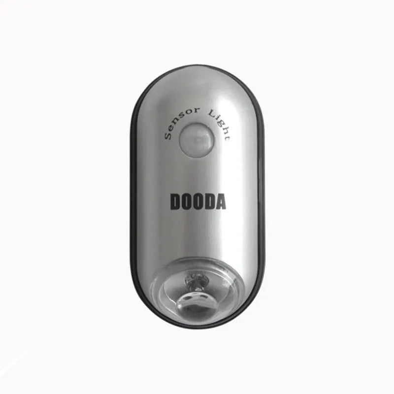 LED infrared human body sensor ceiling wall lamp in white, compact ABS plastic design with motion detection