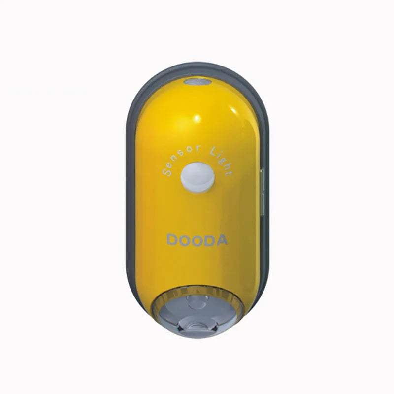 LED infrared human body sensor ceiling wall lamp in white, compact ABS plastic design with motion detection