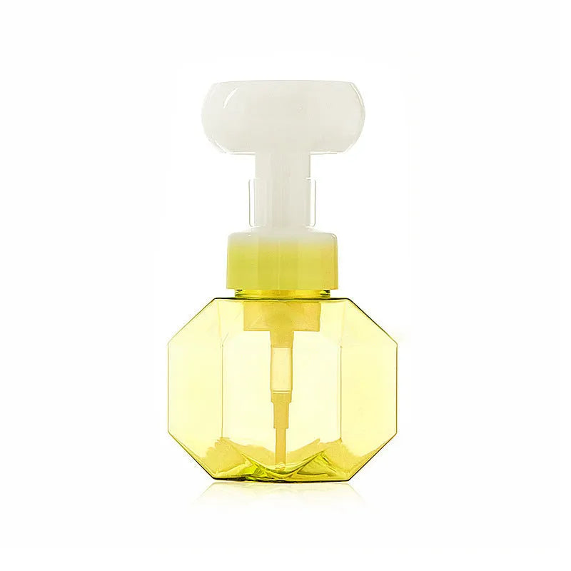 Empty plastic flower foam bottle in pink, green, blue, and yellow non-woven fabric colour options.