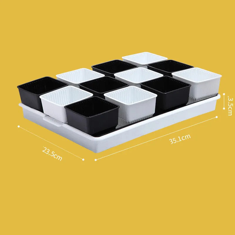 Meishi controlled root flower pot with black tray, plastic, 32 cm diameter, simple style