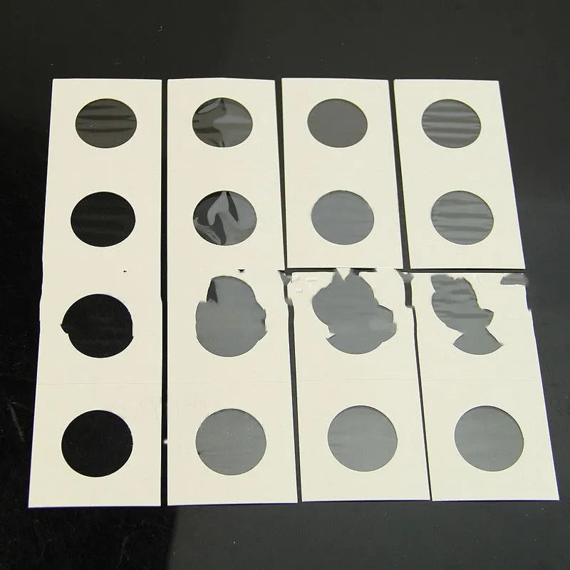 50 white paper coin protectors in transparent OPP bag for commemorative coin storage