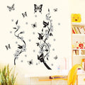 Fashion PVC wall sticker butterfly flower third generation 50x70cm photo colour