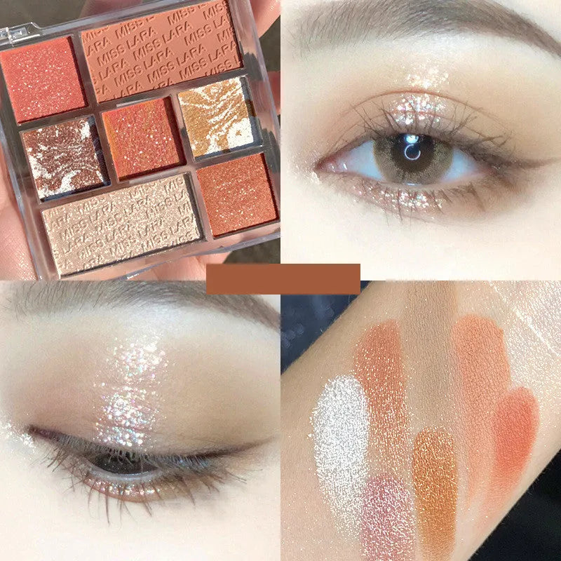 7-colour facial highlighter powder palette in multicolor with compact case, model yy146