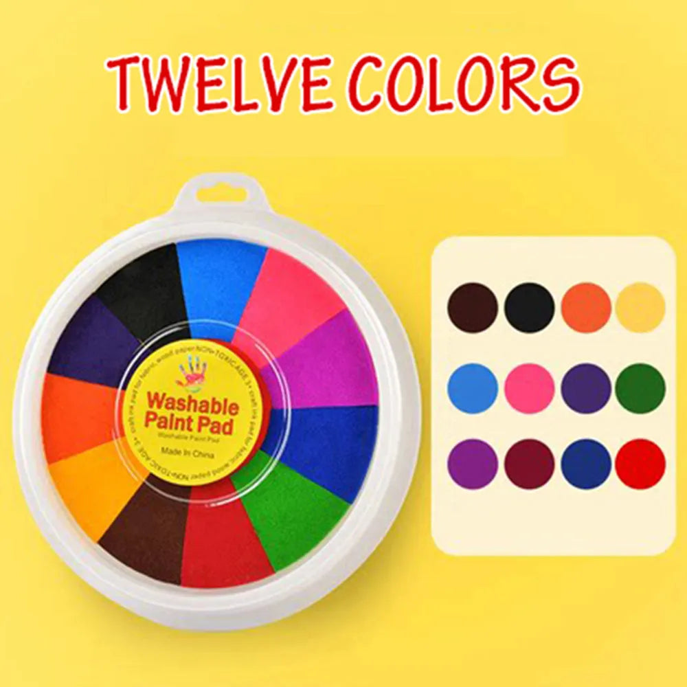 16cm non-toxic finger print mud inkpad kit with picture albums for children's educational crafts