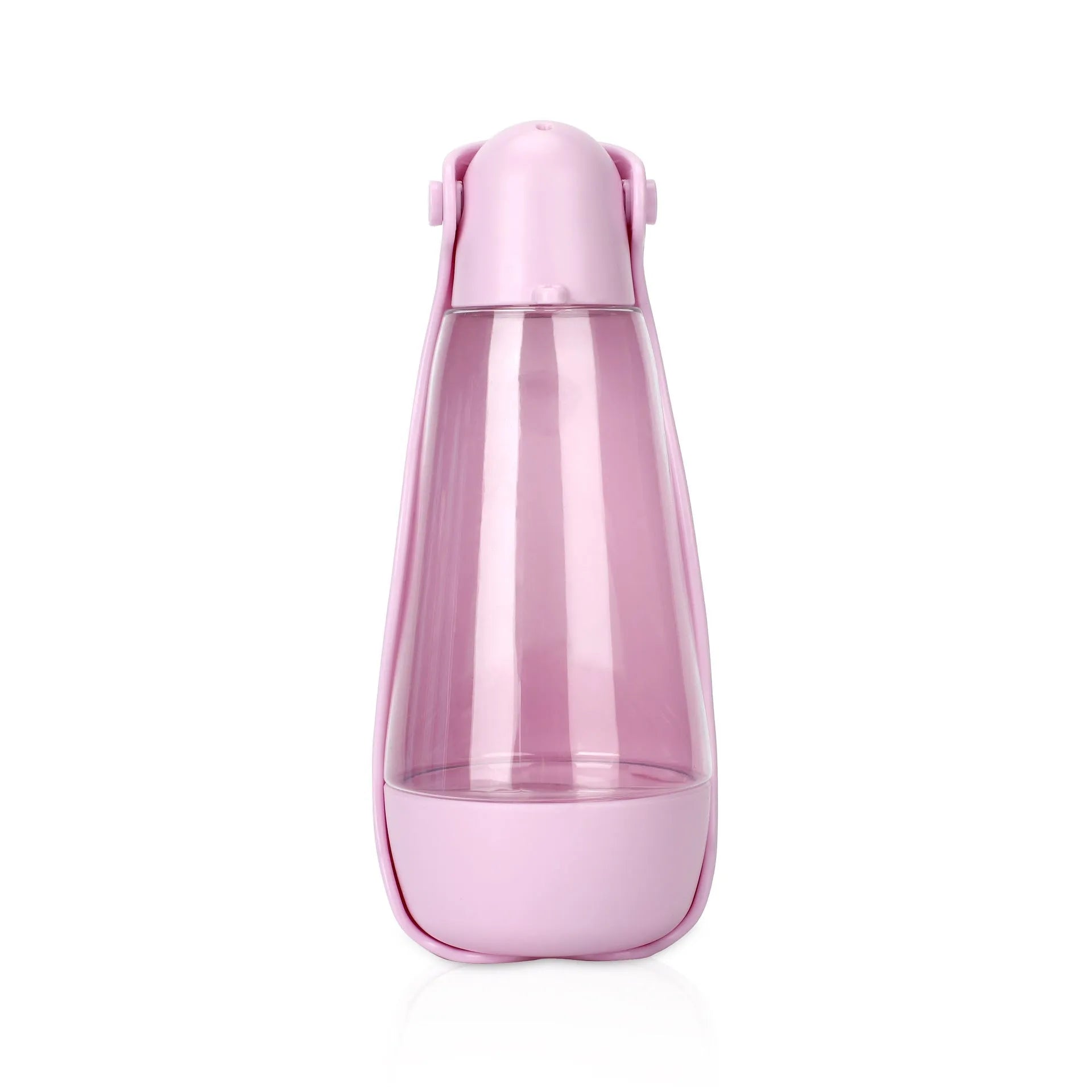Portable pet food and water bottle in ABS+PET, 83x83x203mm, with eight colour options including Macaron Powder, Avocado Green, Tiffany Blue