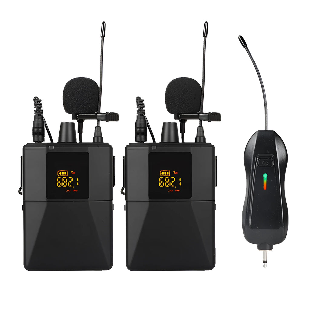 Black Little Bee X3 wireless lavalier microphone with clip for smartphones.