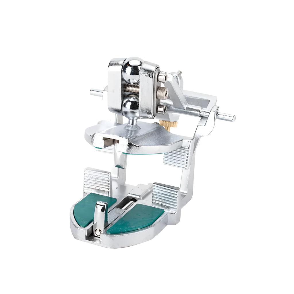 Korean dental articulator showing adjustable top and base components with incisal pin.