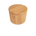 Natural bamboo seasoning box with single compartment for solid seasonings on kitchen worktop