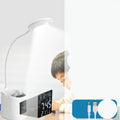 White desk lamp with USB charging cable and touch control switch for study desks