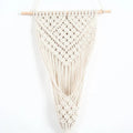 White hand-woven cotton rectangular wall basket with grid pattern measuring 30cm by 70cm