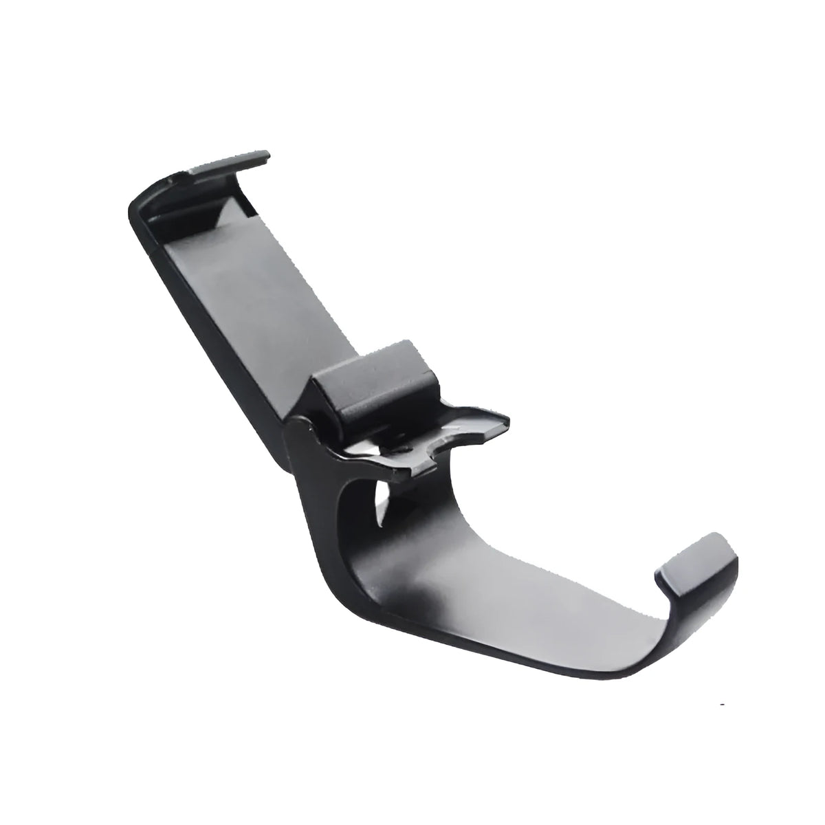Black ring bracket mobile phone holder attached to a wireless Bluetooth handle for desktop use