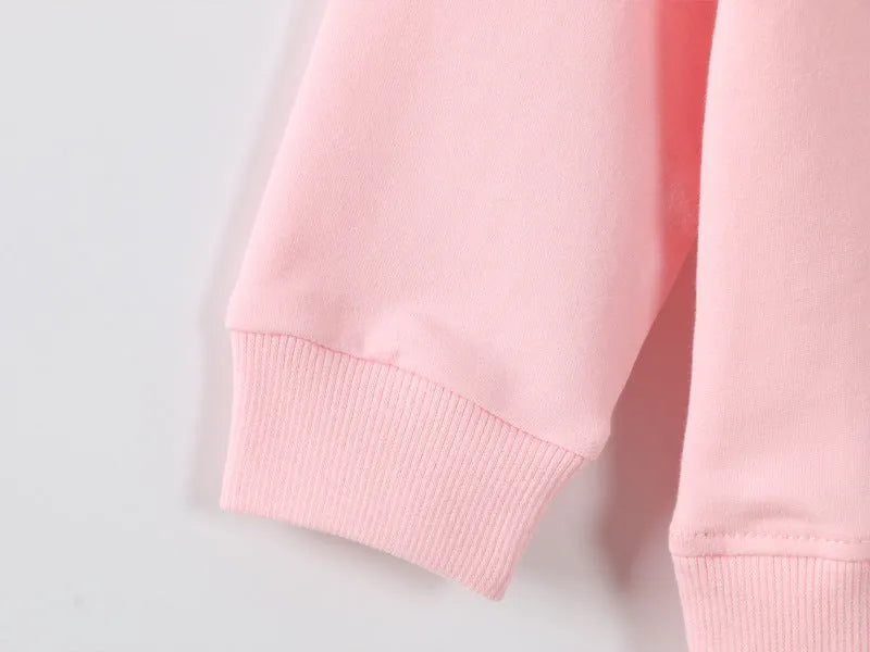 Korean-style cartoon print sweatshirt for baby girls in autumn colours