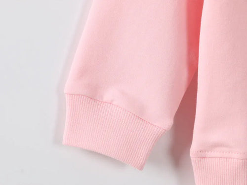 Korean-style cartoon print sweatshirt for baby girls in autumn colours