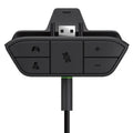 Black wireless headphone adapter converter for Xbox One controller with USB and 3.5mm ports, 8x5x2.5cm