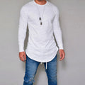 Slim fit round neck solid colour long sleeve t-shirt for women in white, front view