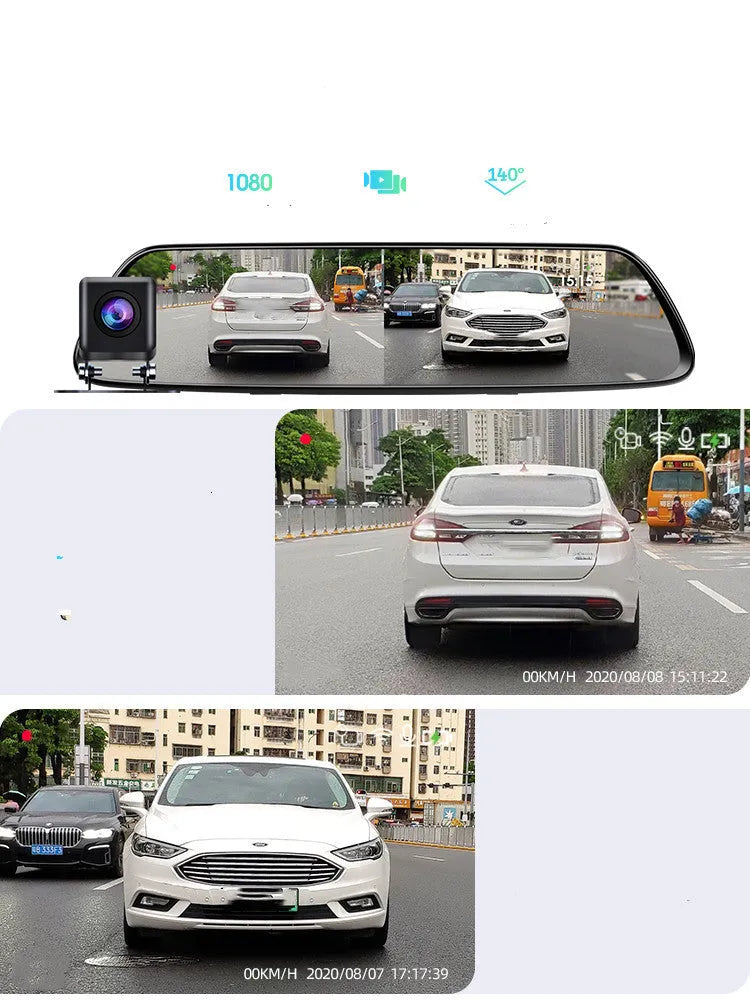 Black plastic 360-degree driving recorder with wireless connectivity and night vision function