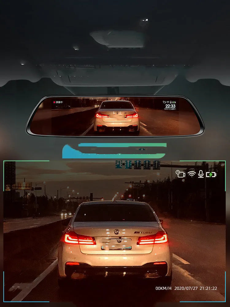 Black plastic 360-degree driving recorder with wireless connectivity and night vision function