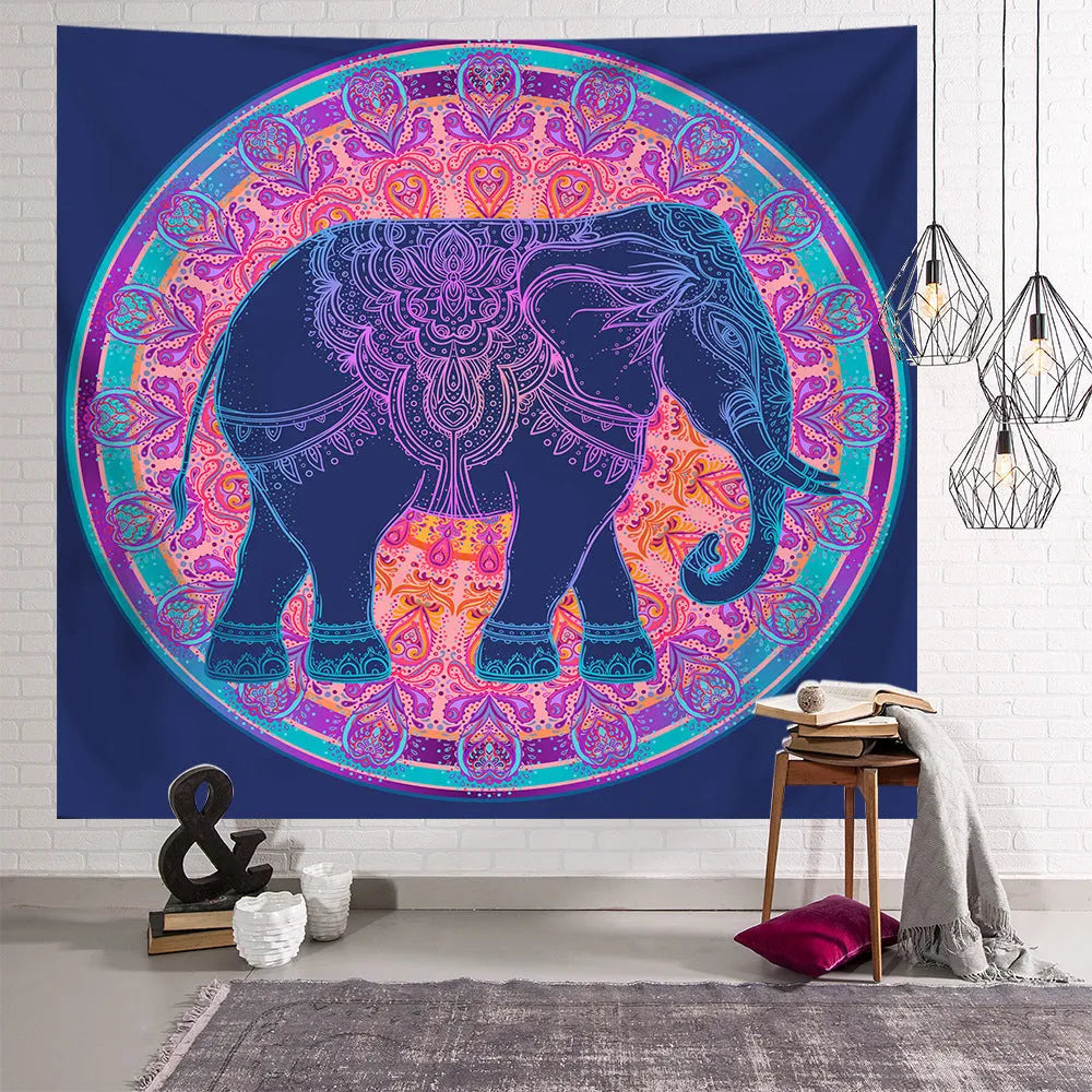 Rectangular machine-woven polyester alien tapestry in American style, size option 150x130cm