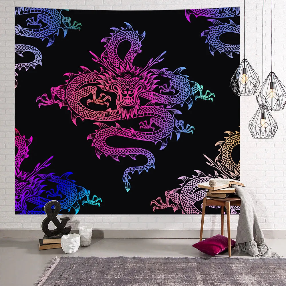 Rectangular machine-woven polyester alien tapestry in American style, size option 150x130cm
