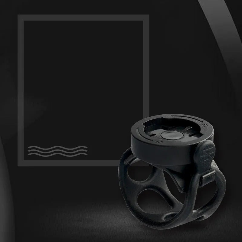 Black ABS bicycle computer rotating bracket with two size inserts and tail light mount for Sram Maijin Wahoo