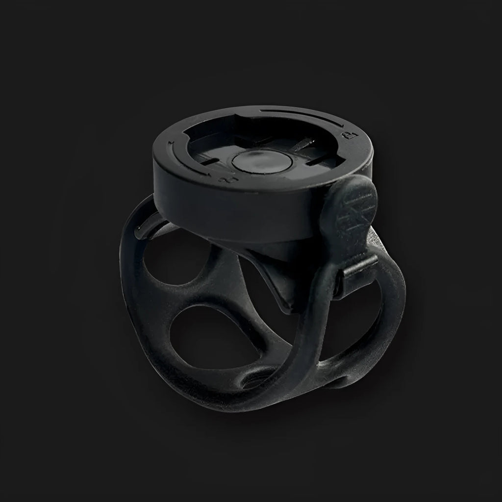Black ABS bicycle computer rotating bracket with two size inserts and tail light mount for Sram Maijin Wahoo