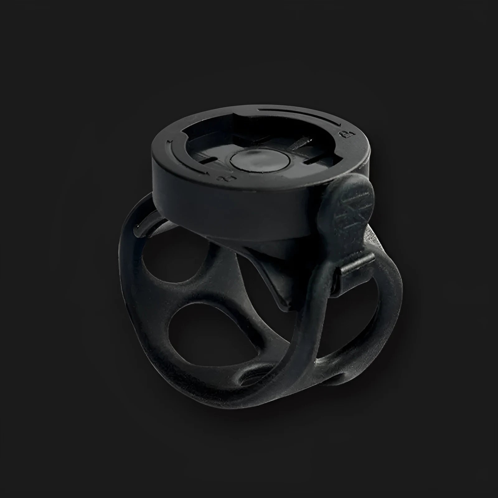 Black ABS bicycle computer rotating bracket with two size inserts and tail light mount for Sram Maijin Wahoo