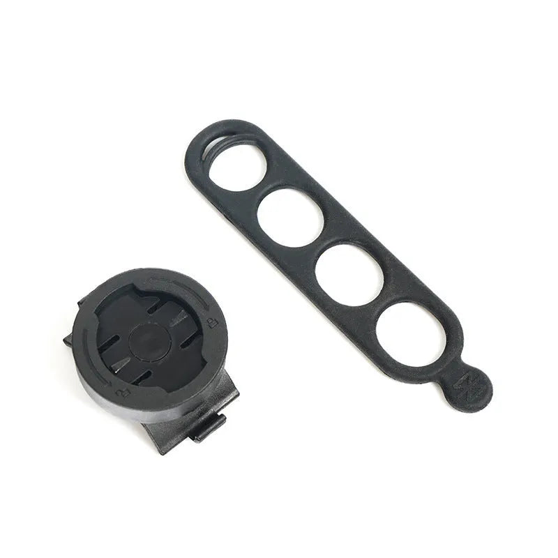 Black ABS bicycle computer rotating bracket with two size inserts and tail light mount for Sram Maijin Wahoo