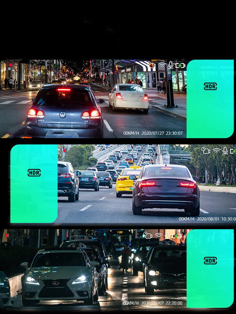 Black plastic 360-degree driving recorder with wireless connectivity and night vision function