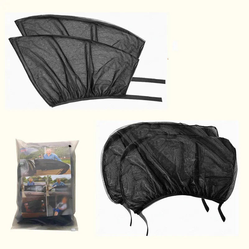 Car window cover net stretchable mesh sun shade anti-mosquito curtain for auto front rear windows