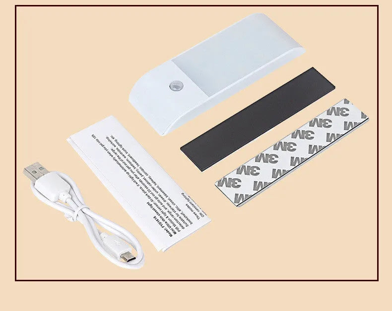 12 LED rechargeable human body sensor night light with PVC shade in new Chinese style.