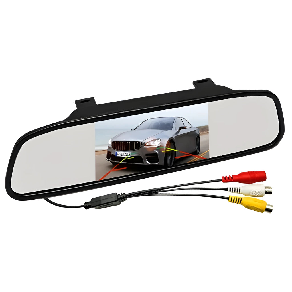 4.3 inch TFT LCD rear view mirror monitor for car with dual video input and automatic reversing display