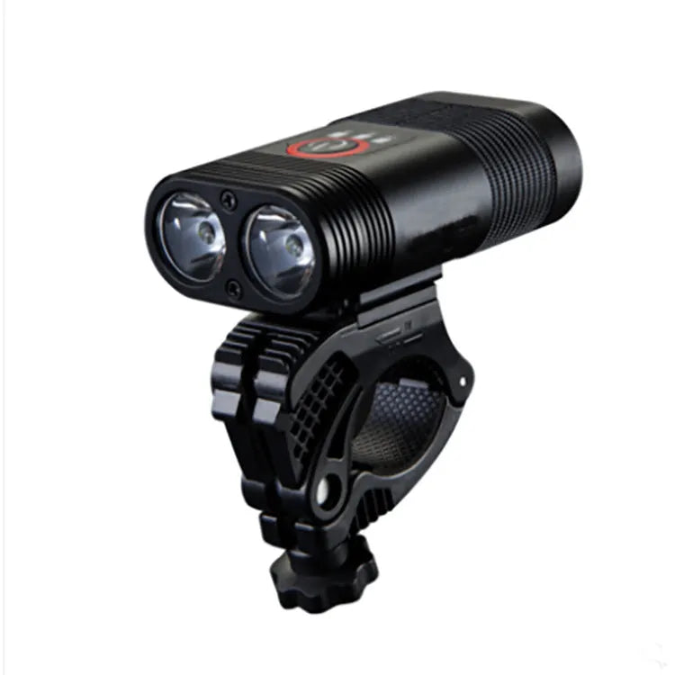 New style mountain bike headlight LED flashing smart USB charging light in black, 80mm size