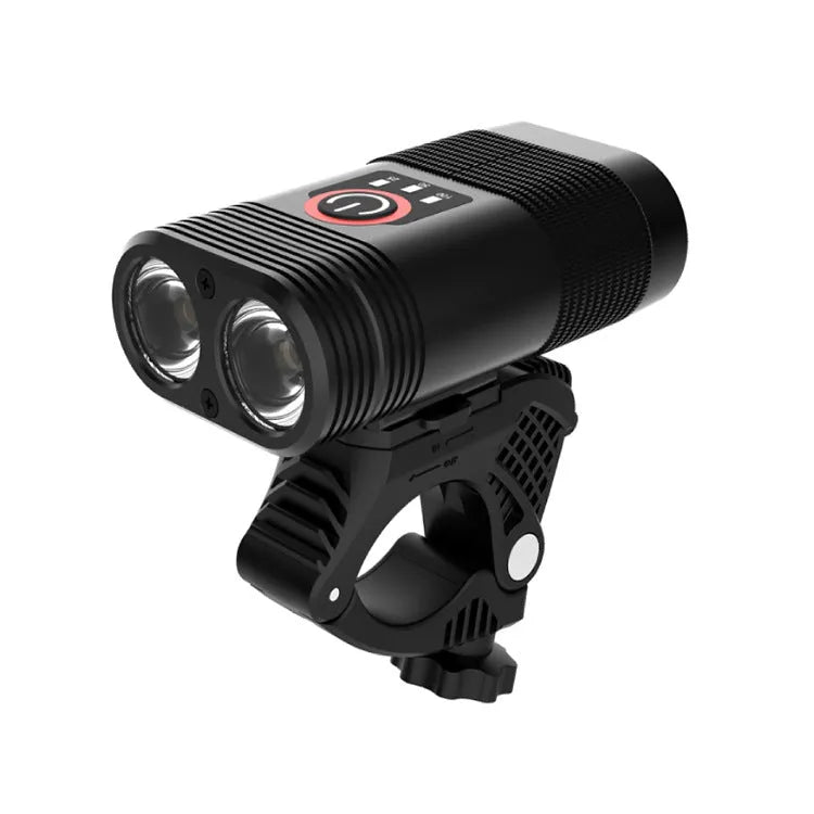 New style mountain bike headlight LED flashing smart USB charging light in black, 80mm size