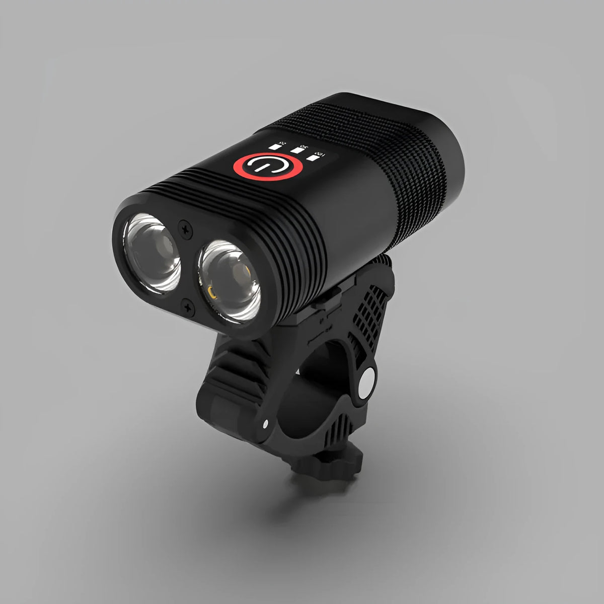 New style mountain bike headlight LED flashing smart USB charging light in black, 80mm size