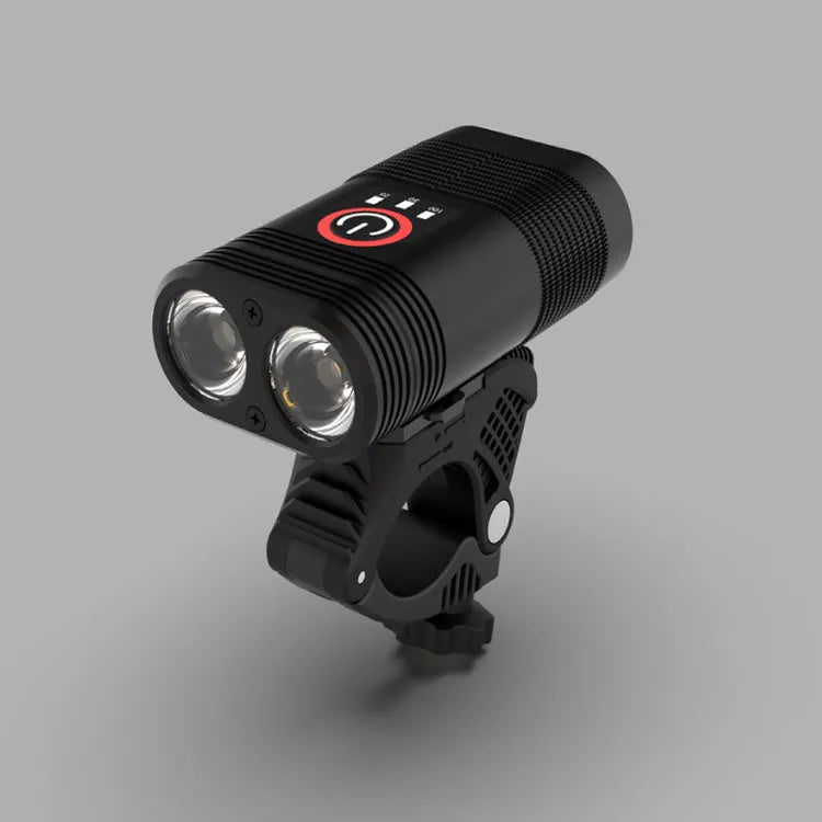New style mountain bike headlight LED flashing smart USB charging light in black, 80mm size