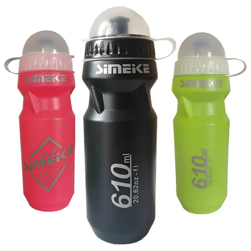 PC bicycle water bottle with 610ml capacity in red, green and black colour options