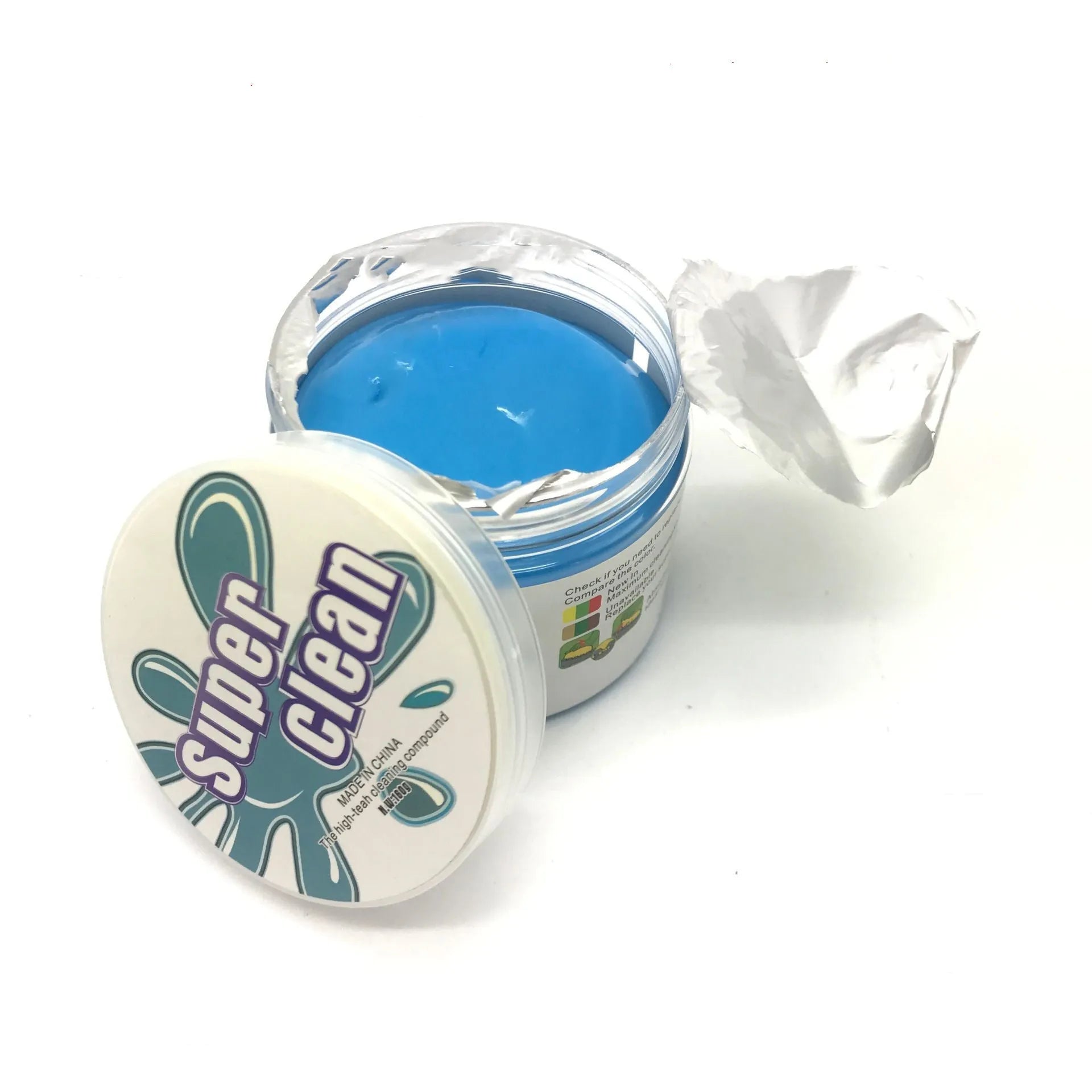 Blue and yellow blocks of magic cleaning gel adhesive putty for dust removal, 160g size.
