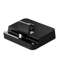 Black base mobile phone dock converter with USB-C and HDMI ports for HD screen connection.