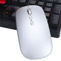 Silver intelligent voice mouse with voice typing and translation, wireless charging, 2.4GHz, 1600 DPI